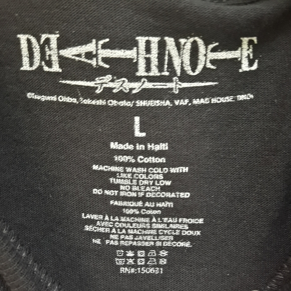 Graphic Tee Shirt Anime Art tshirt Cotton Japan series Death Note Size L Large - Picture 5 of 8
